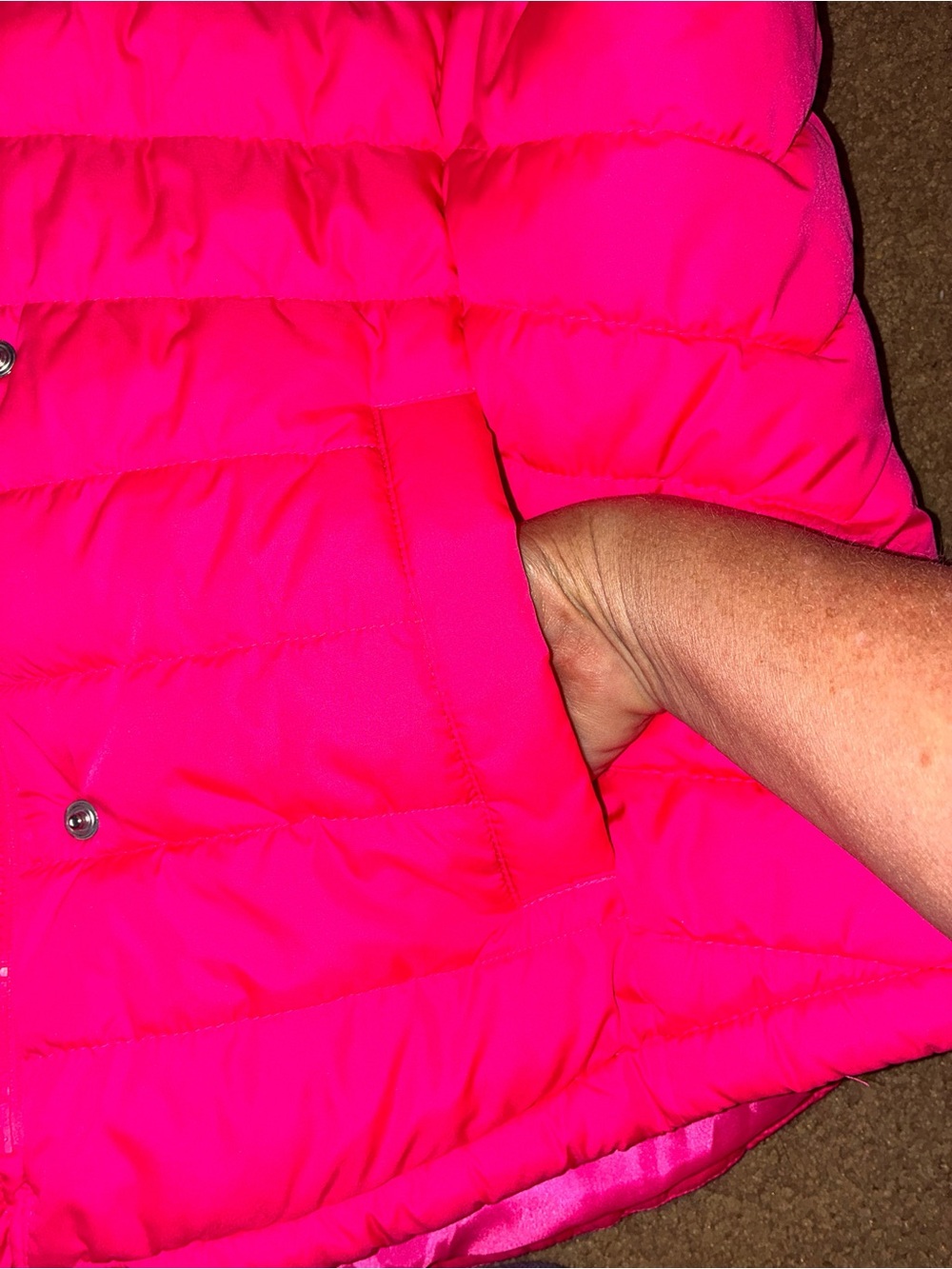 GAP Neon Pink Quilted Puffer Vest - Picture 3 of 8